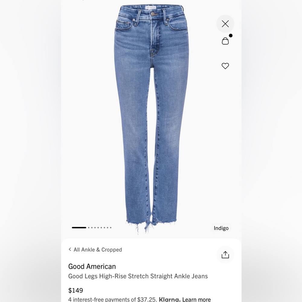 Good American's Good Legs ankle jeans are cut from stretch denim